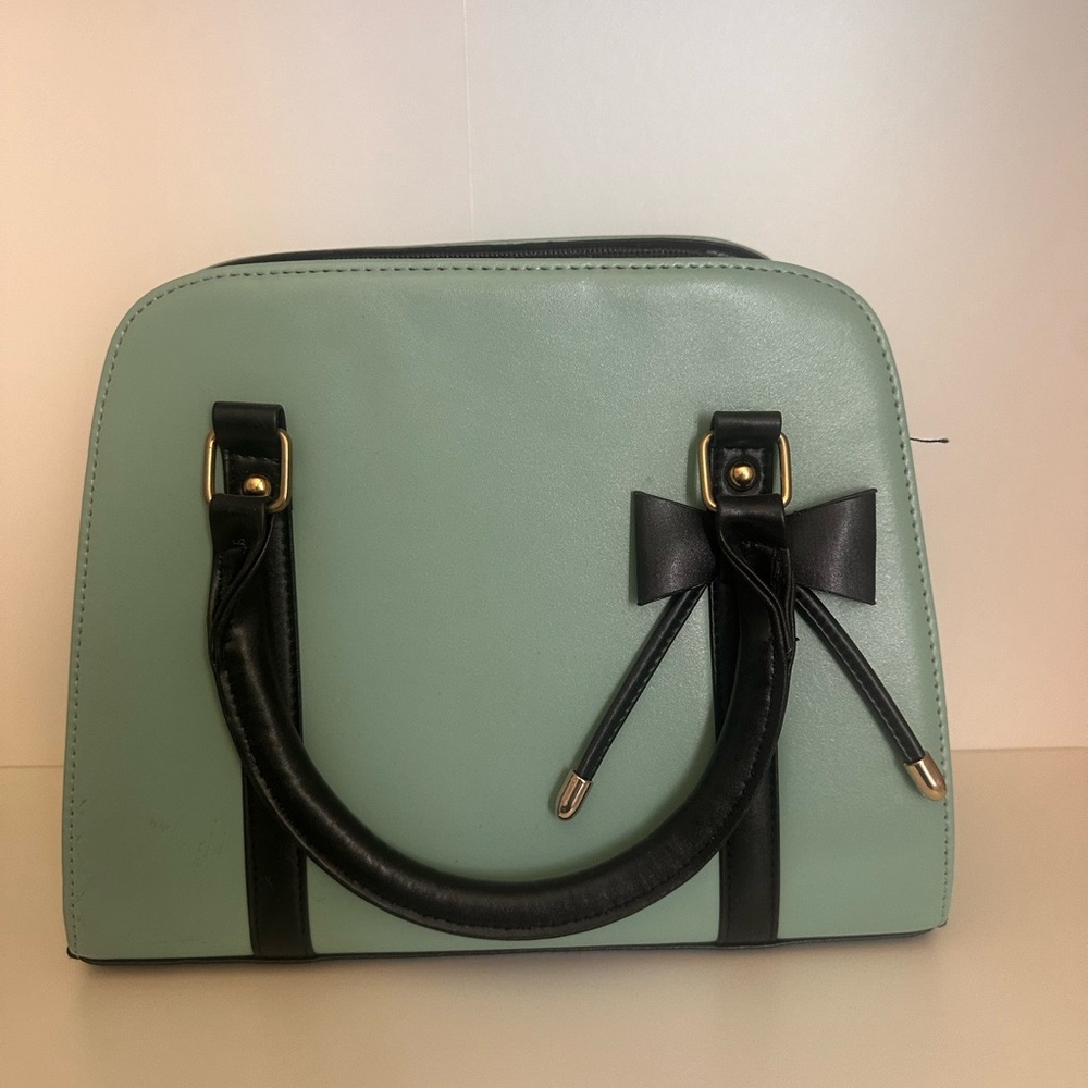 Source Unknown Blue Satchel with Structured Design